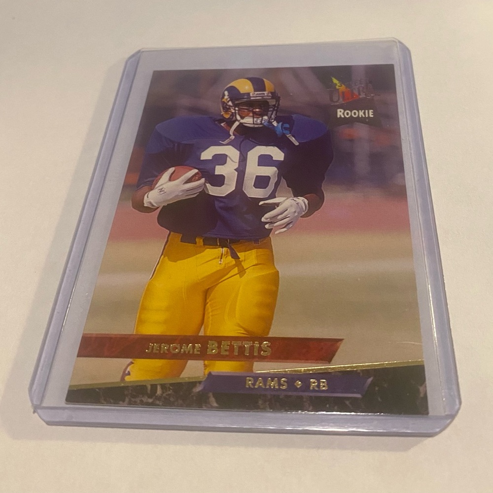 Jerome Bettis RC Rookie 1993 Fleer Ultra Football Card Vintage Collectible